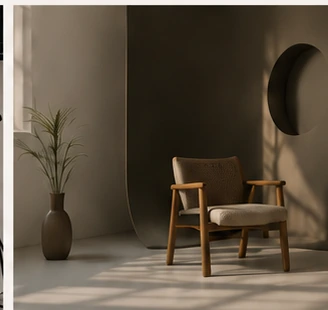 Minimal creative studio interior